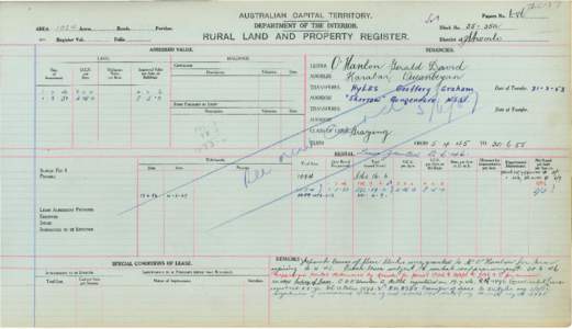 Department of the Interior Property and Tenancy Ledger