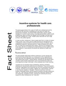 International Hospital Federation Incentive systems for health care professionals