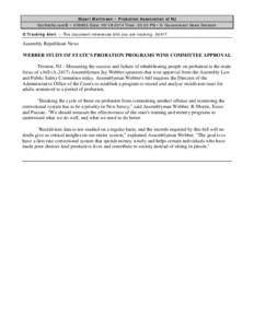 Stuart Martinsen • Probation Association of NJ GovNetNJ.com® • #96803 Date: Time: 02:20 PM • © Government News Network  Tracking Alert — This document references bills you are tracking: A2417 Asse