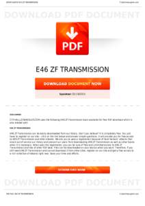 BOOKS ABOUT E46 ZF TRANSMISSION  Cityhalllosangeles.com E46 ZF TRANSMISSION