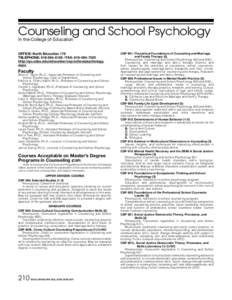 Counseling and School Psychology In the College of Education OFFICE: North Education 179 TELEPHONE: FAX: http://go.sdsu.edu/education/csp/schoolpsychology.