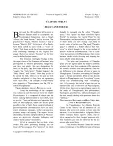 MEMORIES OF AN ESSENCE Ralph B. Allison, M.D. Version of August 15, 2003  Chapter 12; Page 1