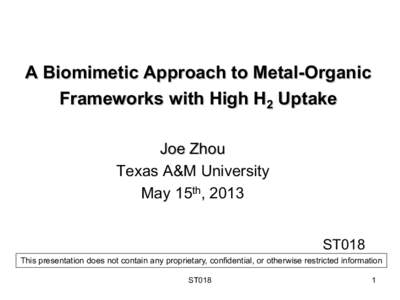 Biomimetic Approach to Metal-Organic Frameworks with High H2 Uptake