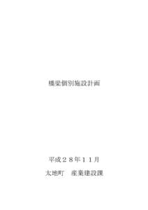 橋梁個別施設計画  平成２８年１１月 太地町 産業建設課  橋梁個別施設計画