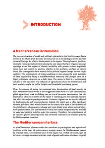 >  INTRODUCTION A Mediterranean in transition The current situation of social and political upheavals in the Mediterranean Basin