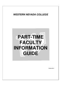WESTERN NEVADA COLLEGE  PART-TIME FACULTY INFORMATION GUIDE
