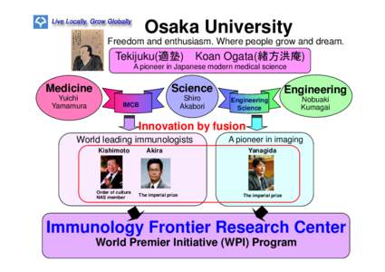 Osaka University Freedom and enthusiasm. enthusiasm Where people grow and dream dream.  Tekijuku(適塾)