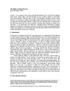 The Rights of Animal Persons By David Sztybel, PhD† Abstract: A new analysis in terms of levels of harmful discrimination seems to reveal that the traditional