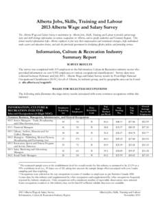 2013_AWSS_Industry_Summary_Report_Information_Culture_Recreation_Industry