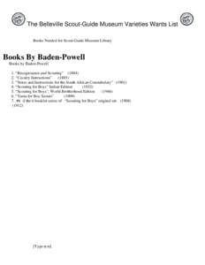 Microsoft Word - books by Baden Bowell