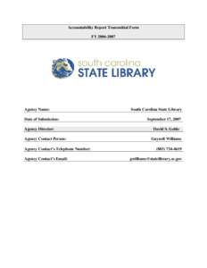 Microsoft Word - Accountability Report  SC STATE LIBRARY - FY[removed].…