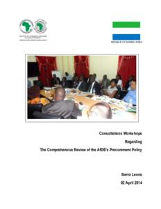 Sierra Leone - Consultation Workshops
