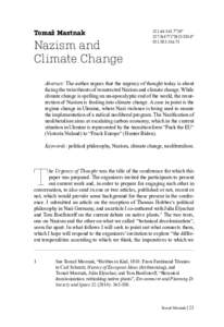 Tomaž Mastnak  Nazism and Climate Change:141.7”20”