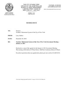 January 6, 2011 Investment Meeting Agenda (Public)