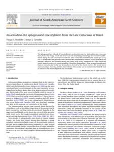 Adamantina Formation / Notosuchia / Mariliasuchus / Sphagesaurus / Baurusuchus / Adamantinasuchus / Bauru / Paraná Basin / Geological history of Earth / Geology / Sphagesauridae / Armadillosuchus