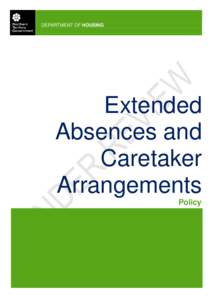 DEPARTMENT OF HOUSING  Extended Absences and Caretaker Arrangements