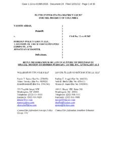 Case 1:12-cv[removed]EGS Document 24 Filed[removed]Page 1 of 33  IN THE UNITED STATES DISTRICT COURT FOR THE DISTRICT OF COLUMBIA YASSER ABBAS,