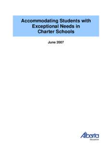 Accommodating Students with Exceptional Needs in Charter Schools