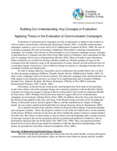 Building Our Understanding: Key Concepts of Evaluation