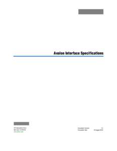 Avalon Interface Specifications  101 Innovation Drive San Jose, CA[removed]www.altera.com