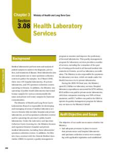 2005 Annual Report of the Office of the Auditor General of Ontario: 3.08 Health Laboratory Services