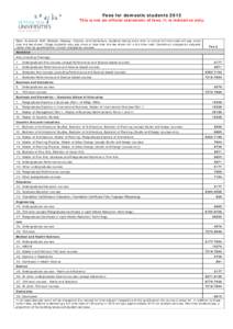 Fees for domestic students[removed]This is not an official statement of fees. It is indicative only. Note: Auckland, AUT, Waikato, Massey, Victoria, and Canterbury students taking more than a normal full-time load will pay