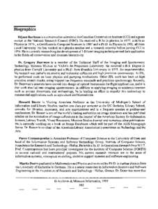 Biographies Rkjean Baribeau is a conservation scientist at the Canadian Conservation Institute (CCI) and aguest worker at the National Research Council (NRC). He received a B.Sc in physics in 1977, a M.Sc.in Physics in 1