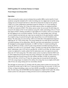 JOIDES Resolution Expedition 351 (Izu Bonin Mariana Arc Origins) Week 5 Report