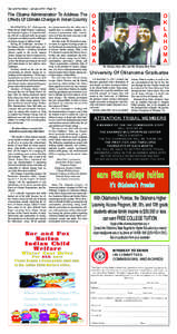 Sac and Fox News • January 2014 • Page 10  The Obama Administration To Address The Effects Of Climate Change In Indian Country WASHINGTON, DC – Following the White House Tribal Nations Conference,