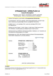 Straub Werke AG • CH-7323 Wangs • Tel. + • Fax + • ww.straub.ch •  Straub Werke AG • CH-7323 Wangs • Tel. + • Fax + • www.stra