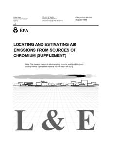 Locating and Estimating sources of Chromium,  supplement
