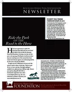 Kentucky Horse Park Foundation Winter 2013 Newsletter  Celebrity Team Penning