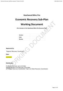 Economic Recovery Sub-Plan endorsed 17 March 2014.DOC  DHS[removed]Hazelwood Mine Fire
