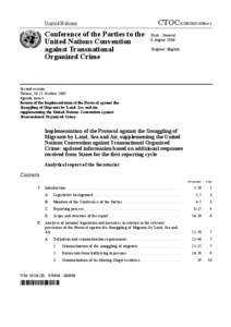 Crime / Protocol to Prevent /  Suppress and Punish Trafficking in Persons /  especially Women and Children / Protocol against the Smuggling of Migrants by Land /  Sea and Air / Convention against Transnational Organized Crime / Smuggling / Illegal entry / Human trafficking / Law / Organized crime