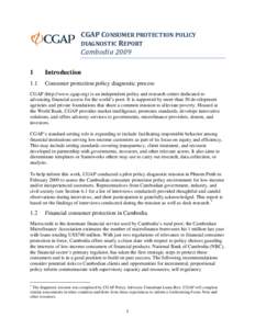 CGAP CONSUMER PROTECTION POLICY DIAGNOSTIC REPORT