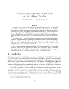 Virtual Black-Box Obfuscation for All Circuits via Generic Graded Encoding Zvika Brakerski∗ Guy N. Rothblum†