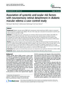 Diabetes / Angiology / Blindness / Diabetic retinopathy / Hypertensive retinopathy / Macular edema / Blood–retinal barrier / Retinal detachment / Retina / Medicine / Ophthalmology / Health