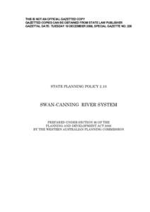 Statement of Planning Policy 2.10 Swan-Canning River System