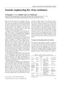 SPECIAL SECTION: TRANSGENIC CROPS  Genetic engineering for virus resistance