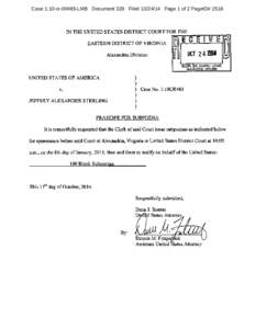 Case 1:10-cr[removed]LMB Document 329 Filed[removed]Page 1 of 2 PageID# 2518  IN THE UNITED STATES DISTRICT COURT FOR THE EASTERN DISTRICT OF VIRGINIA Alexandria Division