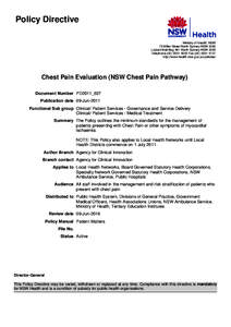 Policy Directive Ministry of Health, NSW 73 Miller Street North Sydney NSW 2060 Locked Mail Bag 961 North Sydney NSW 2059 TelephoneFaxhttp://www.health.nsw.gov.au/policies/