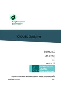 OIOUBL Guideline  OIOUBL Skat UBL 2.0 Tax G27 Version 1.2