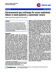 Extracorporeal gas exchange for acute respiratory failure in adult patients: a systematic review