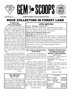 Vol. 49, No. 4  Pendleton District Gem and Mineral Society April 2011