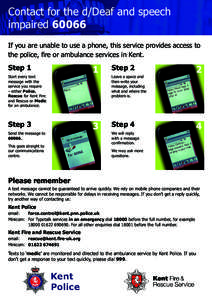 Communication / 999 / Ambulance / Kent Fire and Rescue Service / 000 Emergency / Internet / Numbers / Email / Text messaging