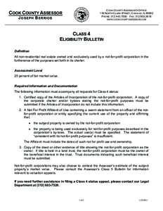 COOK COUNTY ASSESSOR’S OFFICE 118 NORTH CLARK STREET, CHICAGO, IL[removed]PHONE: [removed]FAX: [removed]WWW.COOKCOUNTYASSESSOR.COM  COOK COUNTY ASSESSOR