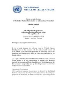 International relations / Arbitration / United Nations / Arbitral tribunal / International law / International trade / United Nations Secretariat / International Law Commission / Willem C. Vis Moot / United Nations Commission on International Trade Law / Law / International arbitration