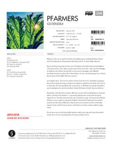 PFARMERS GUNNERA release date : April 14, 2015 catalog # : JNRSPEC01 / JP035