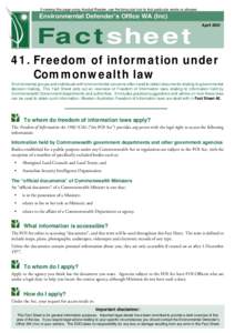 If viewing this page using Acrobat Reader, use the binocular tool to find particular words or phrases  Environmental Defender’s Office WA (Inc) Factsheet