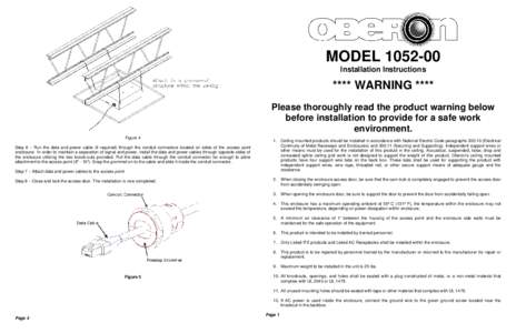 MODELInstallation Instructions **** WARNING **** Please thoroughly read the product warning below before installation to provide for a safe work